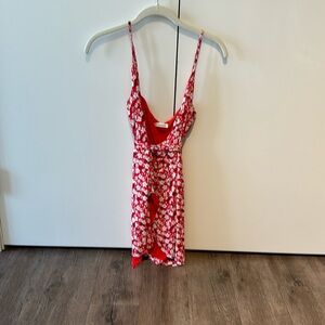 reformation floral wrap dress size S